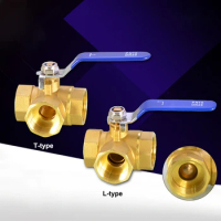 1/4" 3/8" 1/2" 3/4" 1" BSP Female Thread Brass Three-way Ball Valve Water Pipe, Gas, Heating Connector Adapter L-type T-type