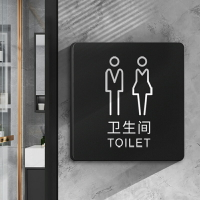 男女洗手間衛生間指示牌小心地滑碰頭臺階標牌請勿禁止吸煙提示貼公共廁所節約用水標識磨砂亞克力門牌定制做