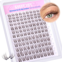 Brown Lash Clusters Natural Individual Lashes Brown Eyelashes Clusters Invisible Band C Curl Lash Ex