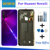 For Huawei Nova 5i Battery Back Cover Case Rear Door Housing Back Cover for Huawei Nova 5i Repair Spare Parts + 3M Glue