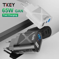 65W GaN PD Fast Charge Adapter EU US AU Plug Mobile Phone Quick Charging USB Type C QC3.0 Travel Charger For iPhone 13 12 Xiaomi