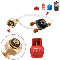 Propane Refill Adapter Hose Converter Refilling Empty Butane Gas LPG Cylinder To Camping Gas Bottle with Pressure Relief Valve