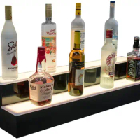 Led Lighted Shelves Illuminated Liquor Bottle Bar Display Stand Storage Rack Holder
