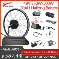 48V Electric Bicycle Conversion Kit 350W 500W 20''~29'' Hub Motor Wheel Electric Cycle Kit Full Set with 20AH Hailong Battery
