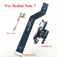 10pcs/Lot Power &amp; Volume Mainboard Microphone USB Charging Charger Dock Port Boad Flex Cable for Xiaomi Redmi Note 7 Redmi Note7