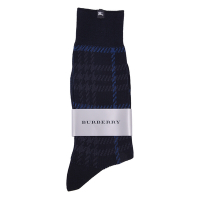 BURBERRY 經典格紋紳士襪-深藍色