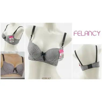 FELANCY Bra Wanita Kawat Size 32A Full Cup Busa Tebal Motif Pakaian Dalam/Underwear 022F SIZE 32A BL