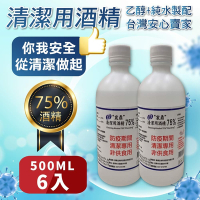 宸鼎-75%防疫酒精6入組(500ML x 6) 乙醇酒精