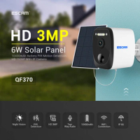 ESCAM QF370 3MP 1536P Ubox APP Solar Power Outoor IP Camera AI Humanoid Detection Home Security CCTV Baby Monitor