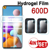 4IN1 Safety Gel Film For Samsung Galaxy M22 M21 A22 A21S A21 2PCS Screen Hydrogel Protector+2PCS Camera Glass For Sam A 22 21s