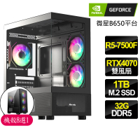 【NVIDIA】R5六核 Geforce RTX4070 {缺乏}電競電腦(R5-7500F/B650/32G D5/1TB)