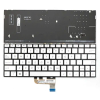 New For Asus ZenBook UX333 UX333F UX333FA-AB77 UX333FA-DH51 UX333FA-SH51 UX333FAC-XS77 UX333FN Laptop Keyboard US Silver Backlit