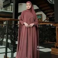 abaya hitam arabian LUNA ABAYA elegan simple turkey terbaru 2025 elegan L Brown