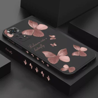Retro Butterfly Flowers Square Silicone Case For Xiaomi Mi 13 12 11 Lite 12T 11T Poco F5 Redmi Note 12 11 Pro Plus 11S 10S Cover