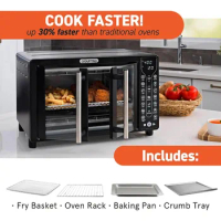 Toaster Oven Air Fryer Combo 17 cooking presets 1700W french door digital air fryer oven 24L capacity accessories