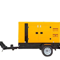 4 Wheels Mobile Trailer Silent Type 64kw Genset 80kva Generator Water Cooling System Generador 20kva 1500rpm 50HZ/60HZ
