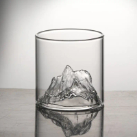 Design Sense High-End Glass Tea Set Japanese Style Mountain Viewing Cup Ice Mountain Cup Glass Hidde