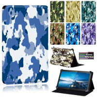 Tablet Cover Case for Lenovo Smart (Tab M8/Tab M8 LTE/Tab M10/Tab M10 LTE)/Tab M10 - Anti-Dust Camouflage Protective Case + Pen