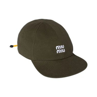 Miu Miu Denim Baseball Cap Forest Green/Yellow S Green