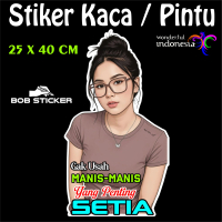 Decal Stiker Kaca atau pintu Mobil Sticker Cewek Kata-Kata stiker Kaca mobil ukuran 25 x 40 anti gor