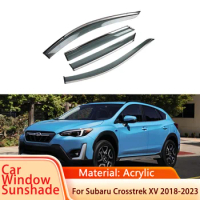 Car Window Visor Rain Protector Window Sun Rain Visor for Subaru Crosstrek XV GT 2018~2023 2022 2021 Deflectors Auto Accessories