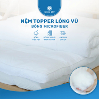 Topper khách sạn 5 sao – Nệm Topper bông Microfiber – Tấm làm mềm nệm - Topper lông vũ nhân tạo