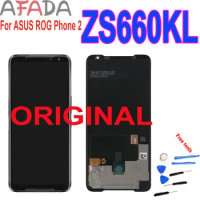 Original New For 6.59" ASUS ROG Phone 2 Phone2 PhoneⅡ ZS660KL AMOLED LCD Display Screen Touch Panel Digitizer Assembly