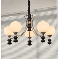 French style living room walnut chandelier, Bauhaus Magic Bean bedroom restaurant designer retro branch chandelier
