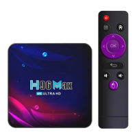 H96 Max TV Box,64GB Intelligent TV Box Android 11 V11 RK3318 TV Box Wifi 4K Set Top Box Media Player - EU Plug