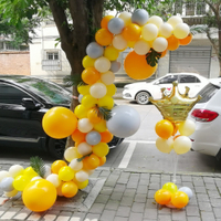 雙層馬卡龍黃色氣球鏈幼兒園活動裝飾寶貝生日派對布置向日葵色系
