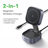UGREEN 25W Magnetic Wireless Charger Stand 2-In-1แท่นชาร์จสำหรับ iPhone 15 14 Pro Max/airpods สำหรับ