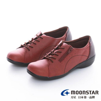 【MOONSTAR 月星】拇指外翻系列-4E寬楦拇指外翻休閒鞋(酒紅)