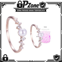 Cincin Pria Wanita Aksesoris Cincin Titanium Model Mutiara PINAPLE