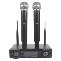 Handheld UHF Adjustable Frequency Wireless Microphone Handheld Microphone KTV Microphone Wireless Microphone(US Plug)
