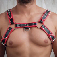 Gay Rave Harness Fetish Gay BDSM Chest Harness Belts Sexual Leather Men Clothes Punk Rave Body Straps Sexy Erotic Male Lingerie