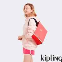 Kipling 甜潤粉紅大容量主袋手提包-NALO