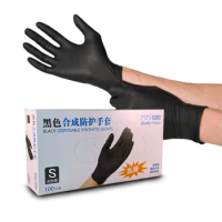 Sanitary disposable gloves Wally plastic, 100 pcs, nitrile vinyl/black gloves rubber work gloves