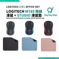【2合1辦工套裝】M185 無線滑鼠 & STUDIO電腦滑鼠墊 附防滑橡膠底座滑鼠墊｜辦工專用滑鼠｜精巧無線滑鼠｜香港行貨｜ 黑色