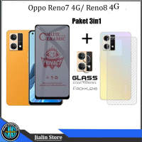 Anti gores Paket 3in1 OPPO Reno7 4G Reno8 4g Garskin Carbon TG Camera Ceramic Matte Anti Spy Privasi
