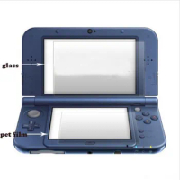 Top Tempered Glass for Nintendo New 3DS XL/LL 3DSXL/3DSLL LCD Screen Protector Bottom PET Clear Full Cover Protective Film Guard