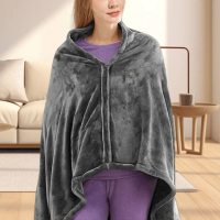 USB Electric Heated Blanket 3 Heating Levels Fleece Heated Blanket Wearable Heating Lap Blanket for 