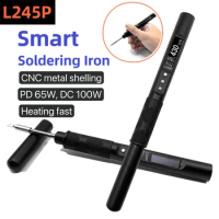 PD 65W Fast Heat Soldering Iron OLED Digital L245P Smart Solder Pen Compatible for JBC245 L245 DC 90W for DIY Electrical Repairs