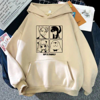 Anime Hoodie Kawaii Forger Anya Spy X Family Kawaii Manga Graphic Sweatshirt Long Sleeve Harajuku Sweatshirts Cartoon Hoodies