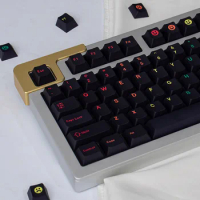 GMK Midnight Keycaps for Mechanical Keyboard Gradient Black Rainbow Letters 136 Keys Cherry Profile PBT Dye Sub GK61 Anne Pro 2