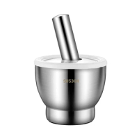 Double Stainless Steel Mortar &amp; Pestle Pill Crushers Spice Grinder Herb Bowl Pesto Powder Grinder Crushers Kitchen Tool