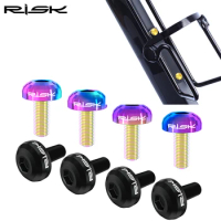 2PCS RISK M5x12 Bicycle Water Bottle Cage Fixing Bolts Titanium-Road MTB Bike Water Holder Screws Air Pump Holder Fixed Screws