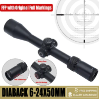 Tactical DIABACK 6-24X50 FFP Riflescope Sinper Airsoft Scope Sight for Hunting with Full Original Markings