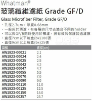 《Whatman®》玻璃纖維濾紙 Grade GF/D Glass Microfiber Filter, Grade GF/D