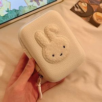 可愛兔CCD相機收納包隨身便攜小型相機保護套防摔充電線收納盒-白色折耳兔CCD相機-收納包 均碼