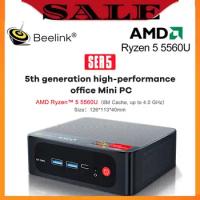 NEW Beelink Mini PC SER5 Ryzen 5 5560U DDR4 16GB RAM 500GB SSD 4K 60Hz Triple Display WiFi6 BT5.2 1000M Desktop Computer